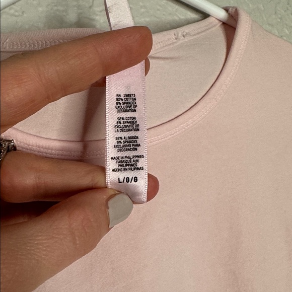 Skims Vintage Crop Long Sleeve Light Pink Baby Tee Size Large Base Layer - Picture 4 of 5